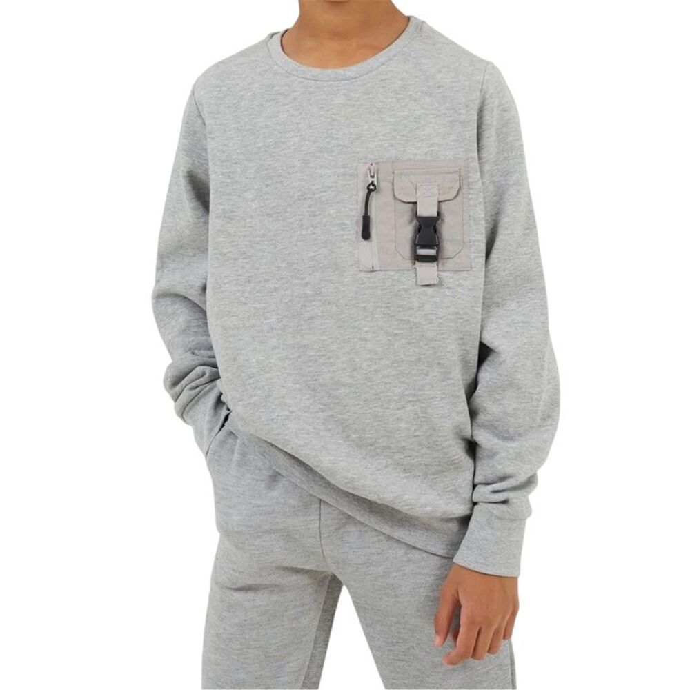 Brave Soul Childrens/Kids Tech Long-Sleeved Sweatshirt / Light Grey